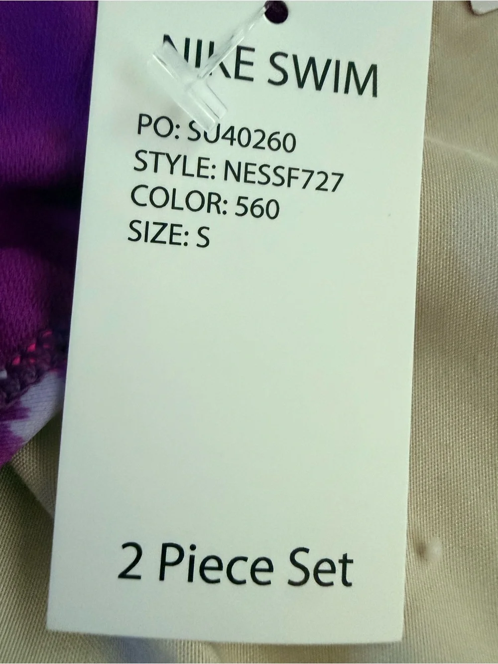 Nike Girls S Pink Purple Animal Print 2 Piece Swimsuit NWT